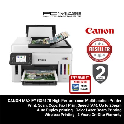 CANON MAXIFY GX6170 High Performance Multifunction Printer + FREE RM100 TNG