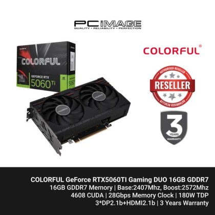 COLORFUL GeForce RTX5060TI Gaming DUO 16GB GDDR7 Graphics Card