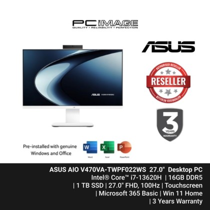 ASUS V470VA-TWPF022WS 27" 	Intel® Core 7-240H/16 GB DDR5/1 TB SSD/Intel® UHD Graphics/27.0" FHD/M365/TOUCHSCREEN/W11H/WHITE/3YW 