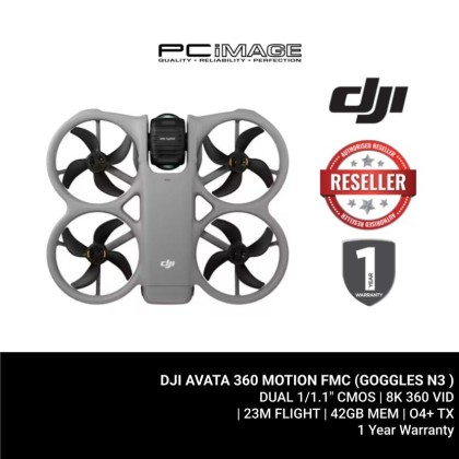 DJI AVATA 360 MOTION FMC (GOGGLES N3 ) DUAL 1/1.1" CMOS/8K 360 VID/23M FLIGHT/42GB MEM/O4+ TX/1YW