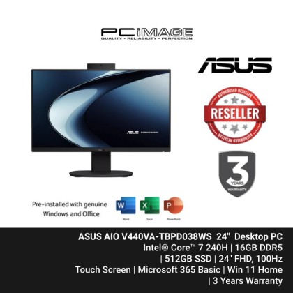 ASUS AIO V440VA-TBPD038WS Intel® Core™ 7 240H/16GB DDR5/512GB SSD/24" FHD/TOUCHSCREEN/W11H/3YW