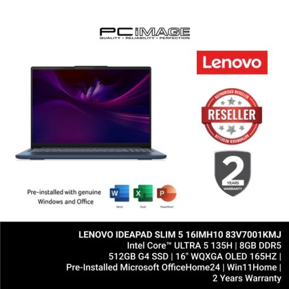 LENOVO IdeaPad Slim 5 16IMH10-83V7001KMJ/1LMJ (U5 135H, 16GB DDR5-5600, 512GB SSD, Intel Arc, 16" WUXGA, Win11H, OfficeHome24+M365, 2YW) LENOVO IdeaPad Slim 5 16IMH10-83V7001KMJ/1LMJ (U5 135H, 16GB DDR5-5600, 512GB SSD, Intel Arc, 16" WUXGA, Win11H, OfficeHome24+M365, 2YW)