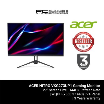 ACER NITRO VKG273UP1 GAMING MONITOR 27"/IPS/2K/144HZ/250NITS/1MS/HDMI/DP/SPK/3YW