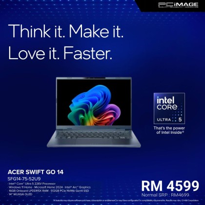 ACER SWIFT GO 14 AI SFG14-75-52U9 CORE ULTRA 5 226V/16GB D5/512GB G4/14" WUXGA OLED /W11H/HOME24/STEAM BLUE/2YW