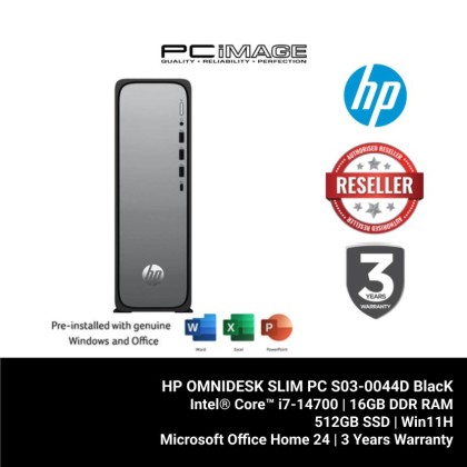  HP OMNIDESK SLIM PC S03-0044D i7-14700/16GB D5/512GB G4/W11H/HOME24/BLACK/3YW