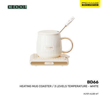 CEOOL BD66 HEATING MUG COASTER/3 LEVELS TEMPERATURE - WHITE (SET) 3MW