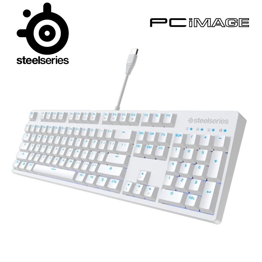 White Steel Series Keyboard Steelseries Apex M260 Frost Blue Keyboard Blue Switch Pc Image pc image e store