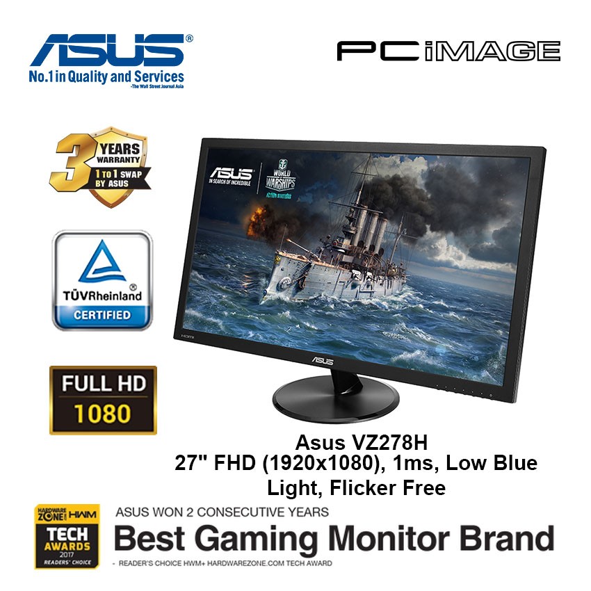 Asus Vp278h 27 Lcd Gaming Monitor Pc Image
