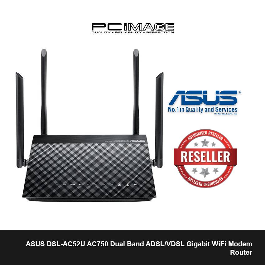 Asus Dsl Ac52u Ac750 Dual Band Adsl Vdsl Gigabit Wifi Modem Router Pc Image