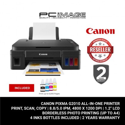 CANON Pixma G2010 Refillable Ink Tank All in One Printer (Print, Scan, Copy)