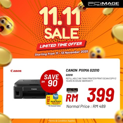 CANON Pixma G2010 Refillable Ink Tank All in One Printer (Print, Scan, Copy)