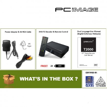 GREENPACKET T-2000 TV DECODER (Free Lifetime Subscription SIRIM & MCMC Certified)