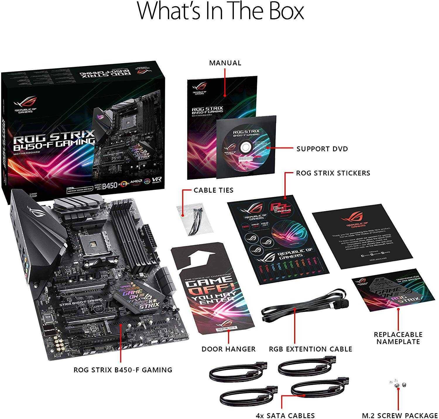 ASUS ROG STRIX B450F GAMING AMD SOCKET AM4 MOTHERBOARD / PC IMAGE