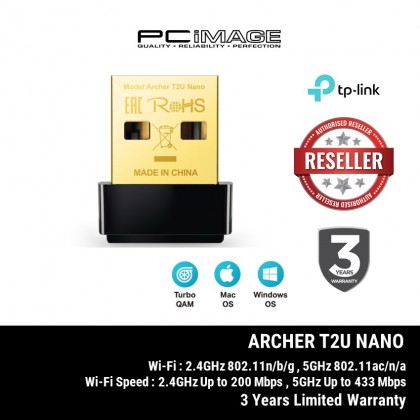 TPLINK ARCHER T2U NANO AC600 NANO WIRELESS MU-MIMO USB ADAPTER