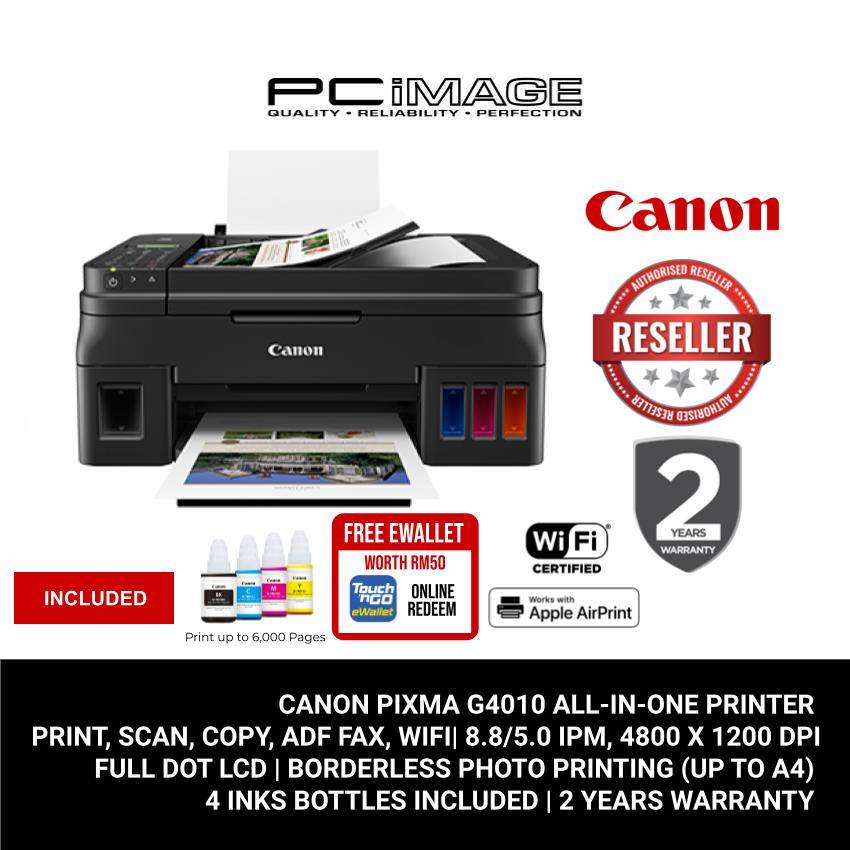 CANON PIXMA G4010 Refillable Ink Tank AllInOne Wireless Printer