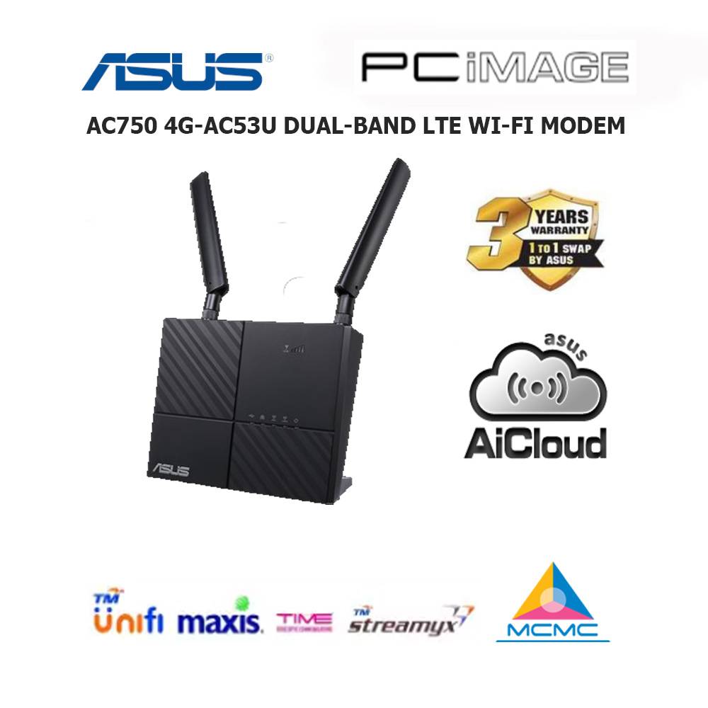 ASUS AC750 4GAC53U DUALBAND LTE WIFI MODEM ROUTER PCIMAGE