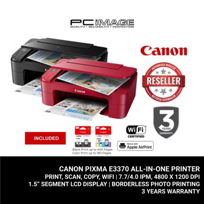 CANON PIXMA E3370 ALL-IN-ONE PRINTER -PRINT, SCAN, COPY,WIRELESS CANON PIXMA E3370 ALL-IN-ONE PRINTER -PRINT, SCAN, COPY,WIRELESS