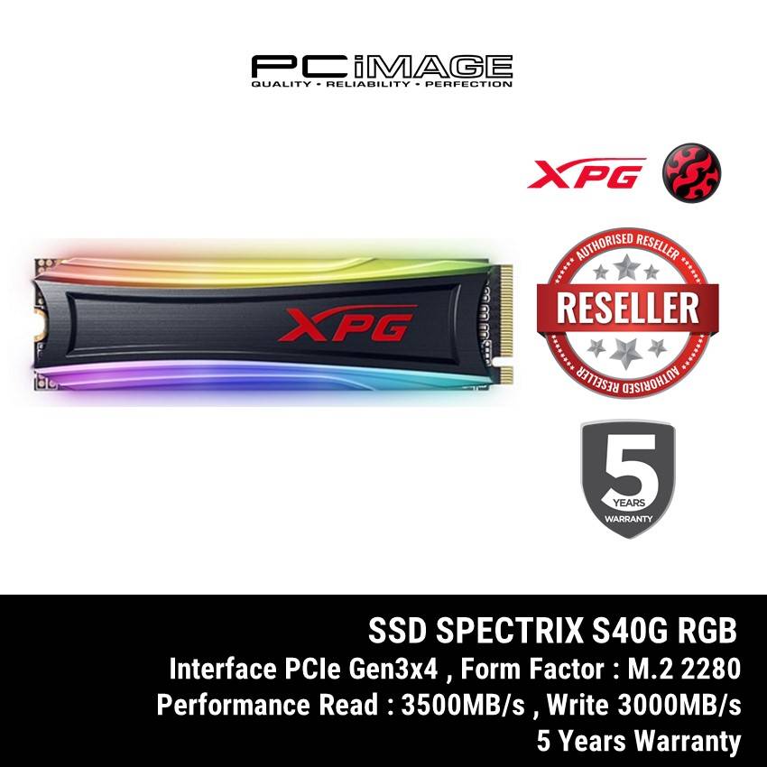 Adata Xpg Spectrix S40g Rgb M 2 2280 Pcie Gen 3x4 Ssd 512gb