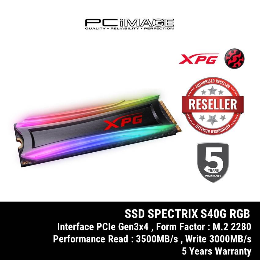 Adata Xpg Spectrix S40g Rgb M 2 2280 Pcie Gen 3x4 Ssd 512gb