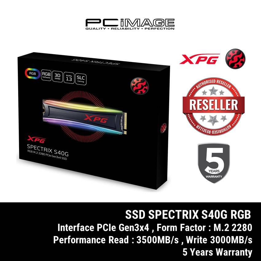 Adata Xpg Spectrix S40g Rgb M 2 2280 Pcie Gen 3x4 Ssd 512gb
