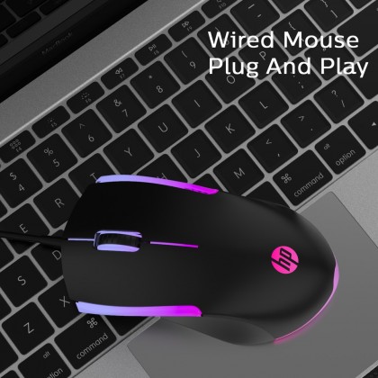 HP M160 - Gaming Mouse with moving RGB lighting effects | 1000 DPI | optical USB | 3 buttons