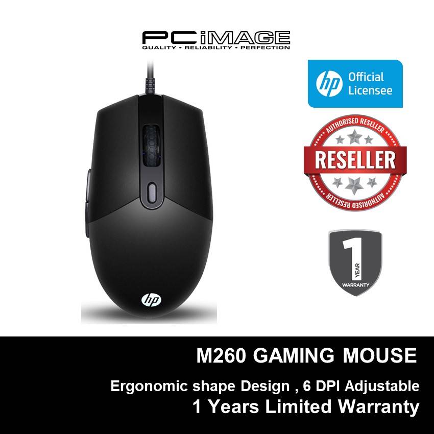 HP M260 Gaming Mouse with 800 6400 DPI (Black) PC Image