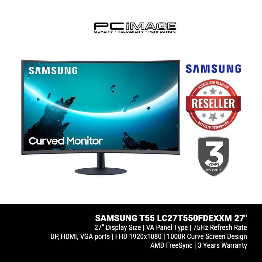 SAMSUNG T55 LC27T55 27" 75Hz VA Panel Curve Monitor PC Image