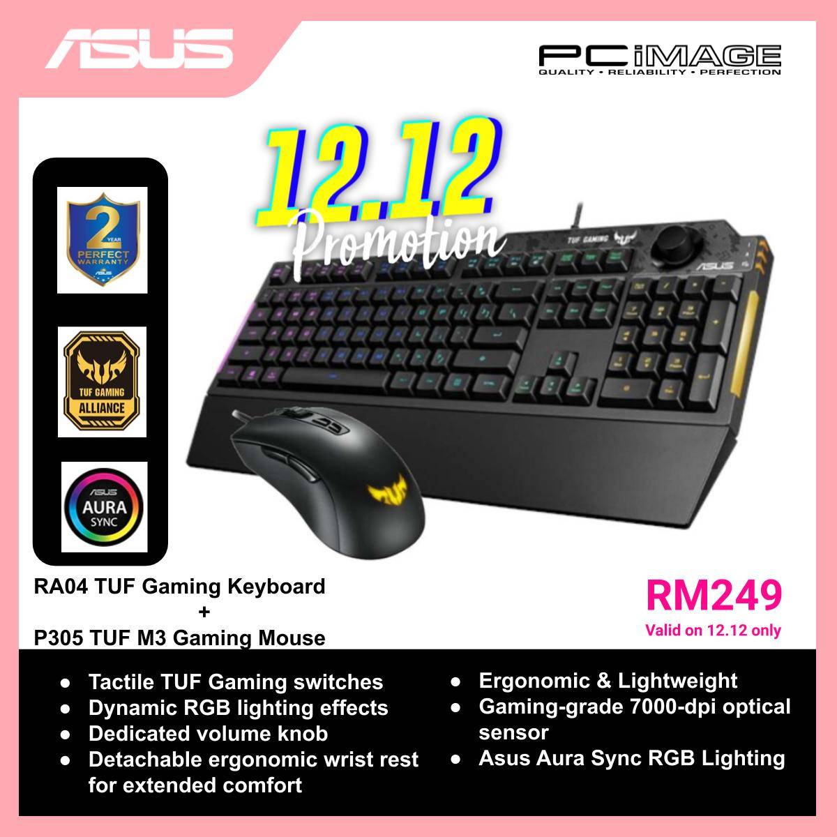 ASUS RA04 TUF GAMING K1 (KEYBOARD) + P305 TUF GAMING M3 GAMING MOUSE