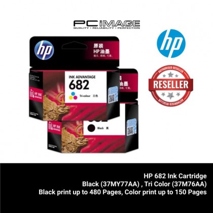 HP 682 Original Ink Advantage Cartridge (Black 37MY77AA, Tri-Colour 37M76AA)