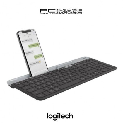 Logitech K580 Slim Multi Device Wireless Keyboard With Built In Phone Cradle, Whisper-Quiet, Fluid Keyboard