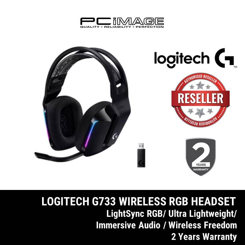LOGITECH G733 LIGHTSPEED WIRELESS RGB GAMING HEADSET (BLACK) | PC Image ...
