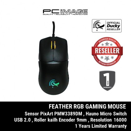 Ducky Feather - 65G Lightweight Symmetrical RGB Gaming Mouse - DMFE20O-OA-APA7B