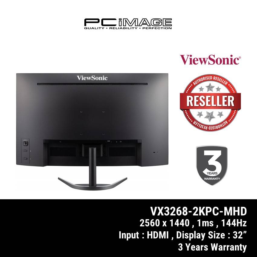 VIEWSONIC GAMING CURVE VX3268 31.5" 2560X1440 QHD 2K 1MS 144HZ HDMI/DP