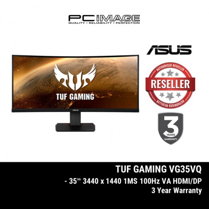 ASUS TUF CURVE GAMING VG35VQ 35" 3440x1440 1MS 100HZ DP/HDMI VA 3YEARS WARRANTY [contact us for stock status before purchase]