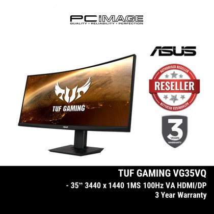 ASUS TUF CURVE GAMING VG35VQ 35" 3440x1440 1MS 100HZ DP/HDMI VA 3YEARS WARRANTY [contact us for stock status before purchase]