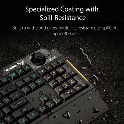 ASUS TUF Gaming K1 RGB keyboard with dedicated volume knob, spill-resistance, side light bar and Armoury Crate