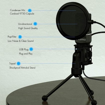 YANMAI SF777 Computer Game Recording Condenser Microphone with Pop Filter & Tripod Stand YANMAI SF777 Computer Game Recording Condenser Microphone with Pop Filter & Tripod Stand
