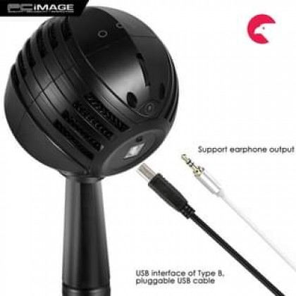 YANMAI GM888 Spherical USB Heart Directional Condenser Microphone - Black