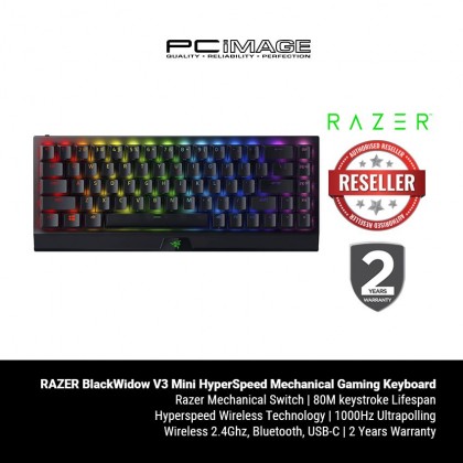 RAZER BlackWidow V3 Mini HyperSpeed 65% Wireless Mechanical Gaming Keyboard - Green/Yellow Switch