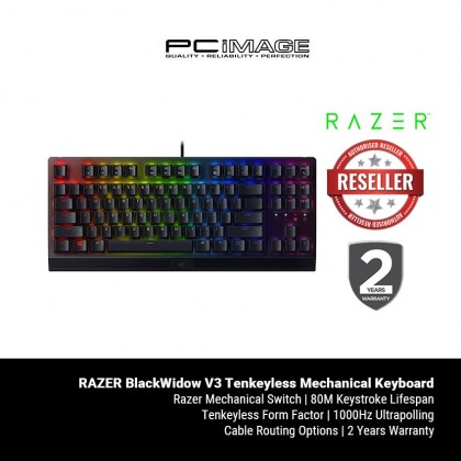 RAZER BlackWidow V3 Tenkeyless Mechanical Keyboard - Green/Yellow Switch