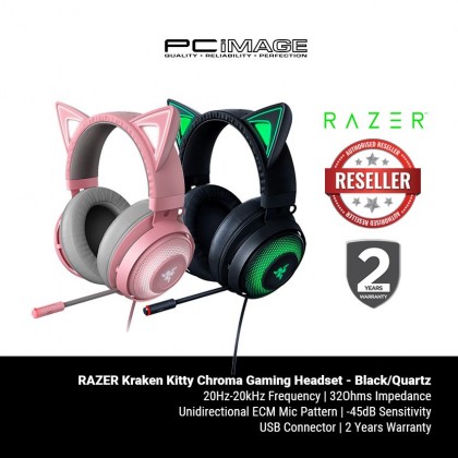 RAZER Kraken Kitty Chroma Gaming Headset - Black/Quartz