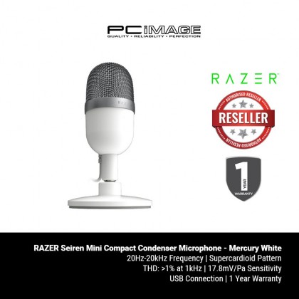 RAZER Seiren Mini Ultra Compact Condenser Microphone - Mercury White