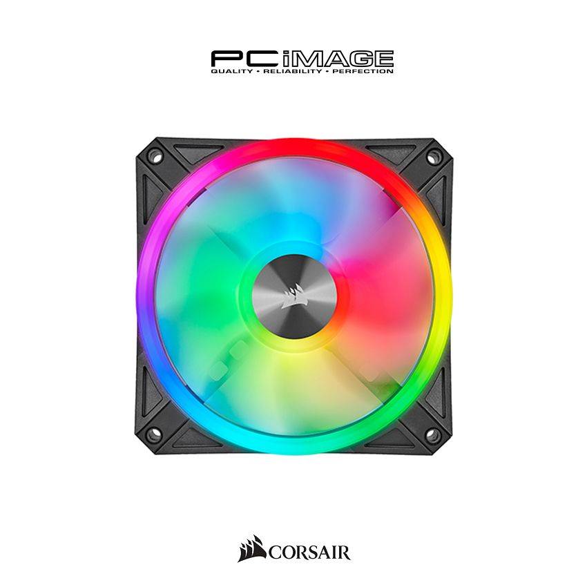 CORSAIR iCUE QL120 RGB 120mm PWM Triple Fan with Lighting Node Core