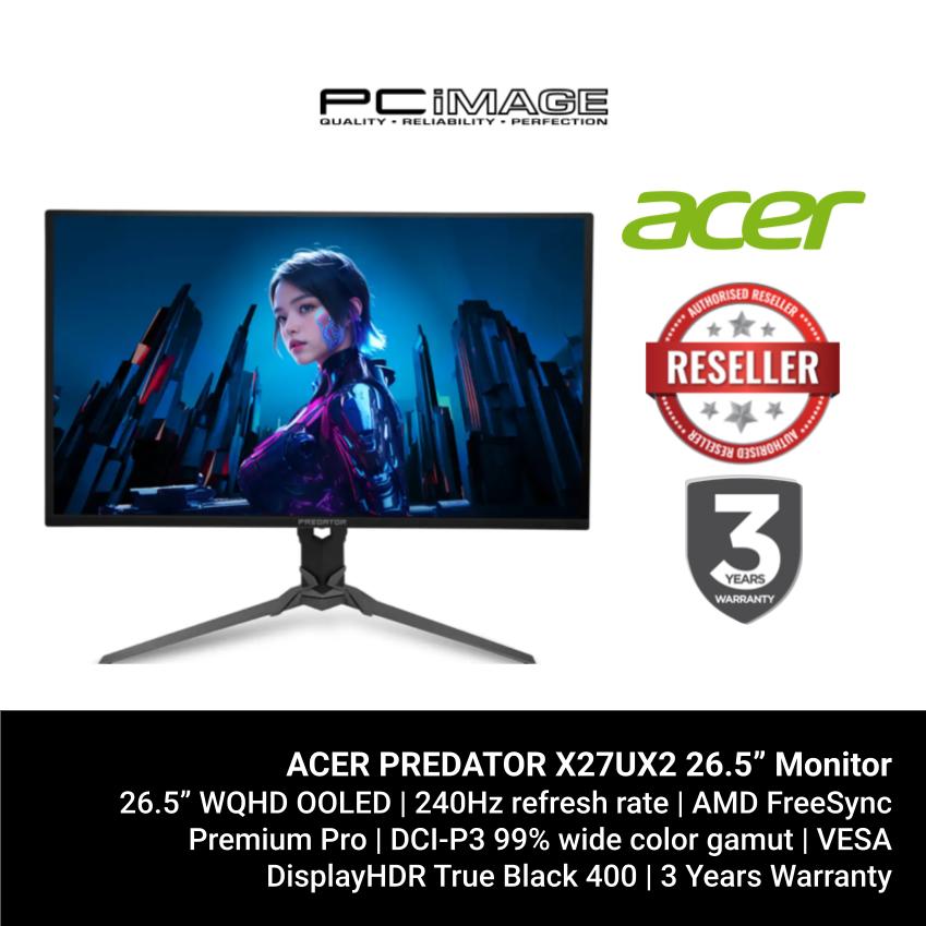 ACER PREDATOR X27UX2 26.5” WQHD/240HZ/0.03MS/2W*2 SPK/2*HDMI(2.1